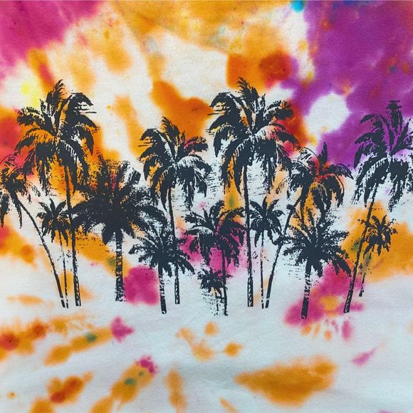 Maje Taxi Palm Tree Tie-Dye T-Shirt - Size 2 (Medium) - Picture 2 of 7